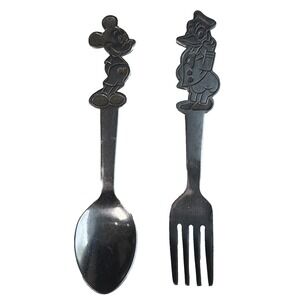 Vintage Disney Child's Flatware Set Mickey Mouse Fork Donald Duck Spoon